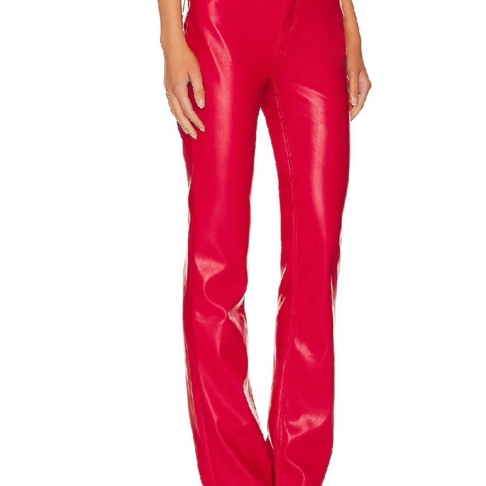 Vibrant Red High-Waisted Pants